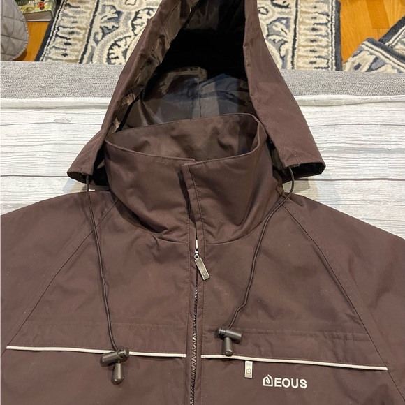 Eous Vintage Jacket Womens Small Brown Equestrian Horses Coat Hooded Full Zip - Picture 10 of 16